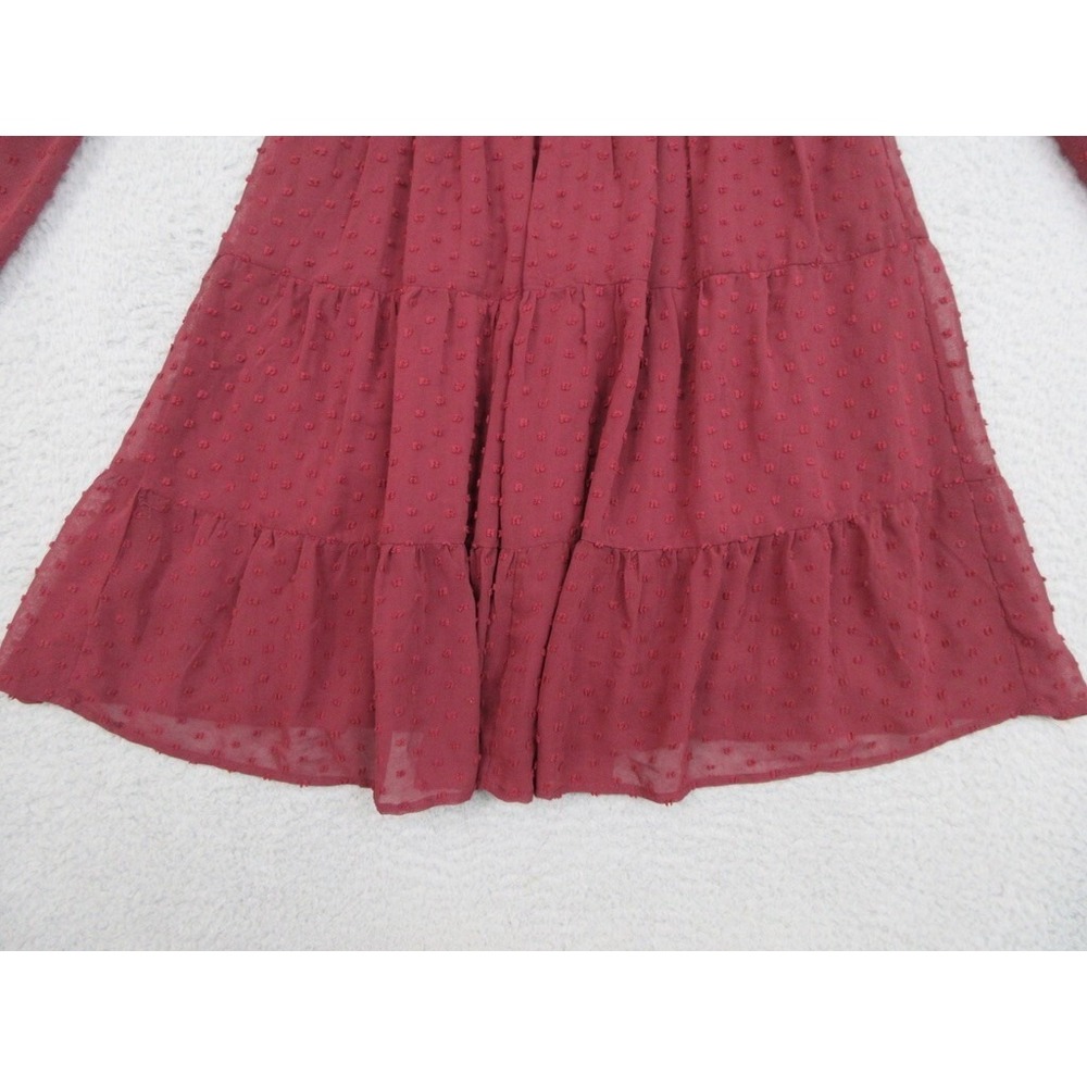 Trixxi Dress Womens L Red‎ Sheer Dark Romance Cottagecore Whimsy Earthy Ethereal - Picture 4 of 16